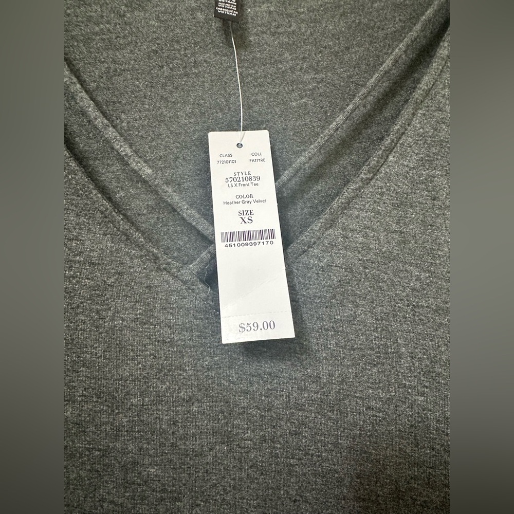 NWT Heather Gray V-Neck